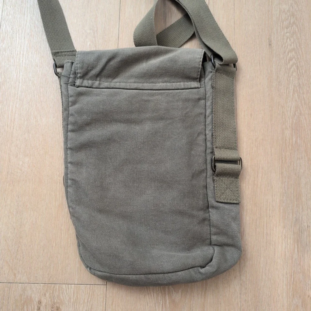 Rothco Canvas Messenger Bag Olive Green Bumblebee Bee Graphic Crossbody Bag
